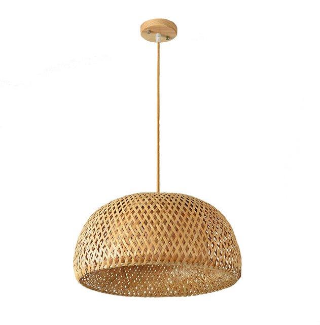 BowLift | Hanging ceiling lamp made of bamboo C │ Handmade lighting from wood and rattan for interior decoration