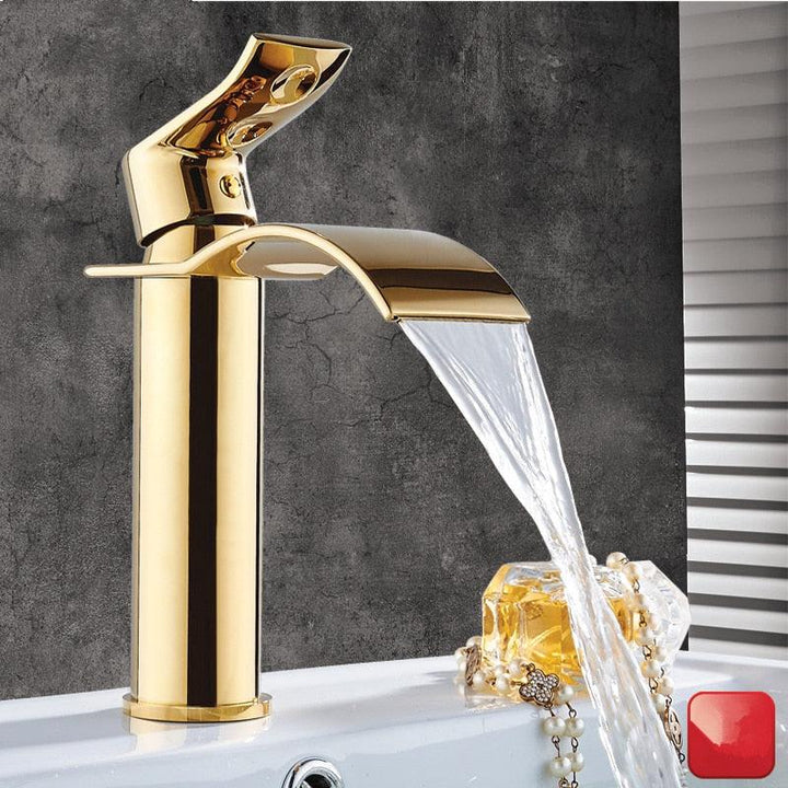 BowLift | Vanity faucet waterfall faucet brass vanity faucet mixer tap