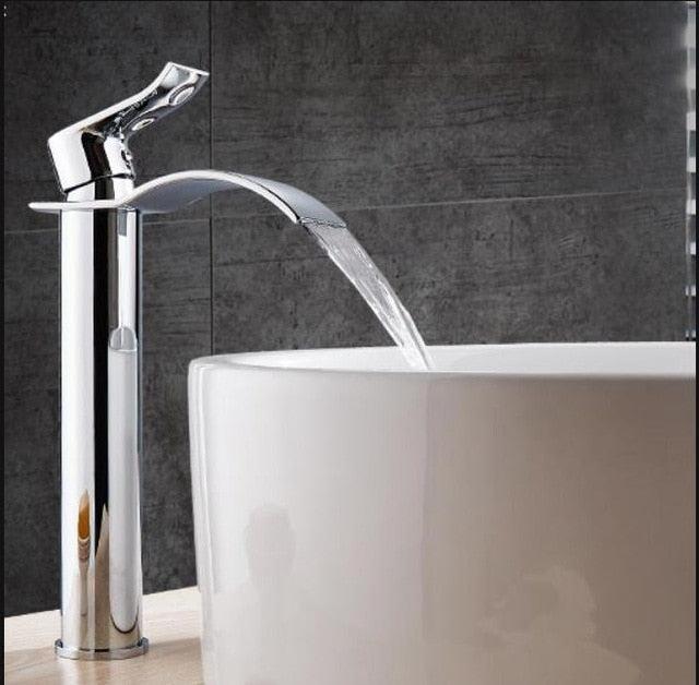 BowLift | Vanity faucet waterfall faucet brass vanity faucet mixer tap