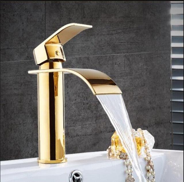 BowLift | Vanity faucet waterfall faucet brass vanity faucet mixer tap