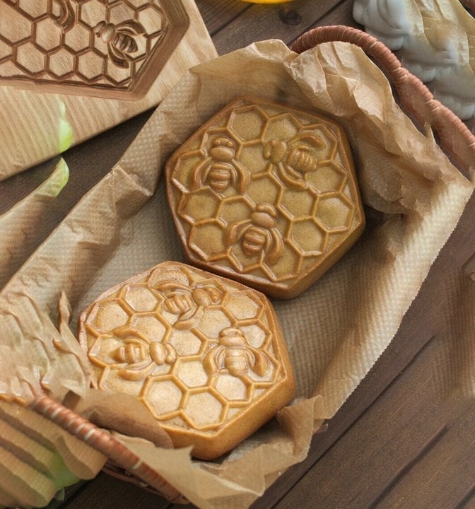 BowLift | Wooden Cookie Mold Set | Engraved Pastry Stamps | Gingerbread & Biscuit Press