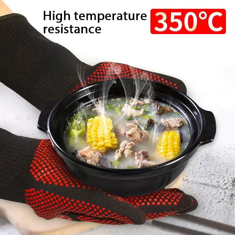 BBQ Gloves Heat Resistant Barbecue Grill Glove Oven Mitts Oven Gloves | Bowlift