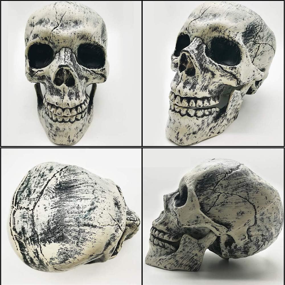 BowLift | Halloween Yard Decoration | Light-Up Skull & Skeleton Arms | 8-Mode LED Outdoor Prop