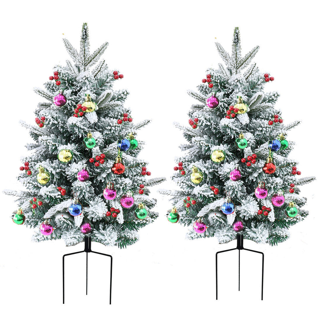 BowLift | Christmas urn decoration with LED lights | Realistic pine branches & berries | Indoor and outdoor