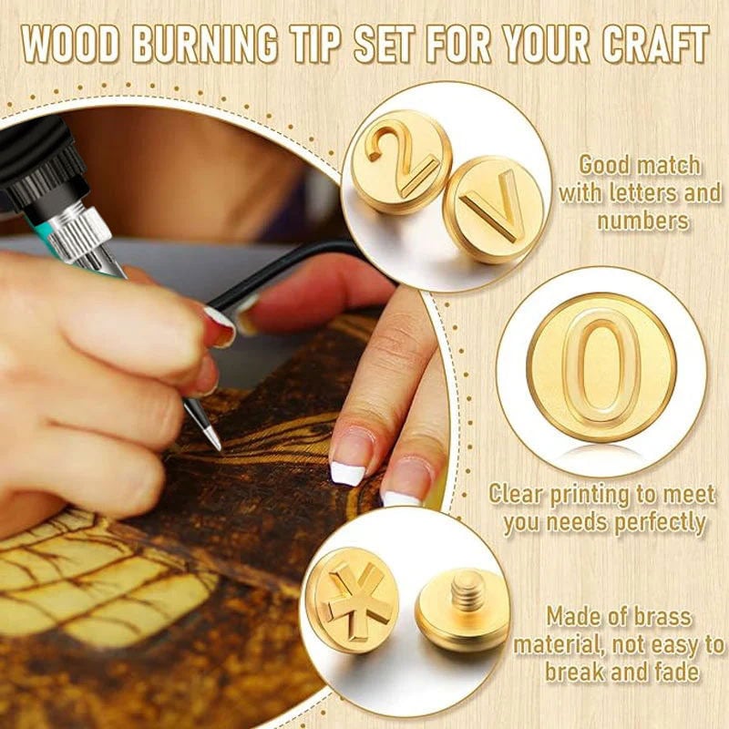 BowLift | 26 Letters Copper Mold —DIY Wood Burning/Carving Set