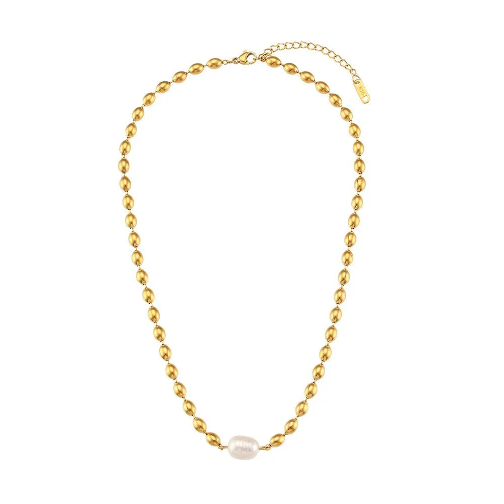 BowLift | Beaded Gold Dainty Pearl Bracelet and Necklace