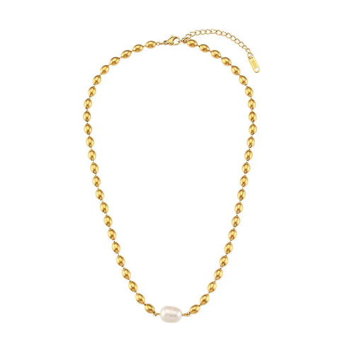 BowLift | Beaded Gold Dainty Pearl Bracelet and Necklace