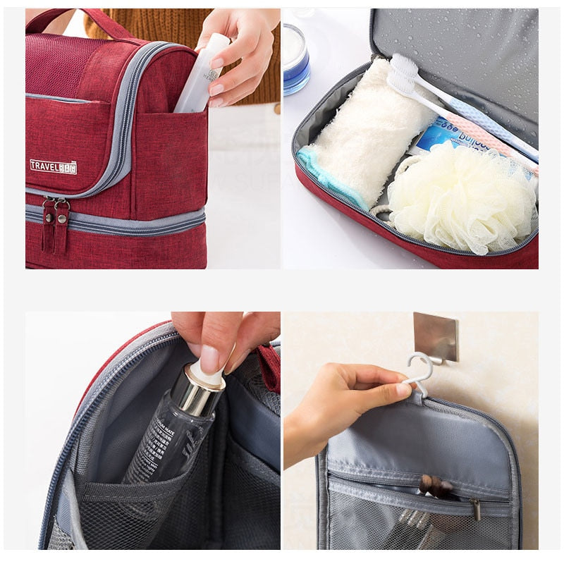 Large-Capacity Hanging Toiletry Bag Organizer – Multi-Compartment Travel Case | Bowlift