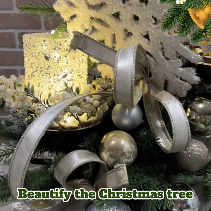 BowLift | Christmas Tree Topper Shelf | Triple-Layer Ornament & Candle Display Stand | 36-Inch Iron