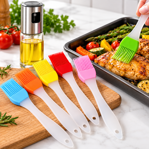 Silicone Basting and Pastry Brush with Long Heat-Resistant Handle Bowlift
