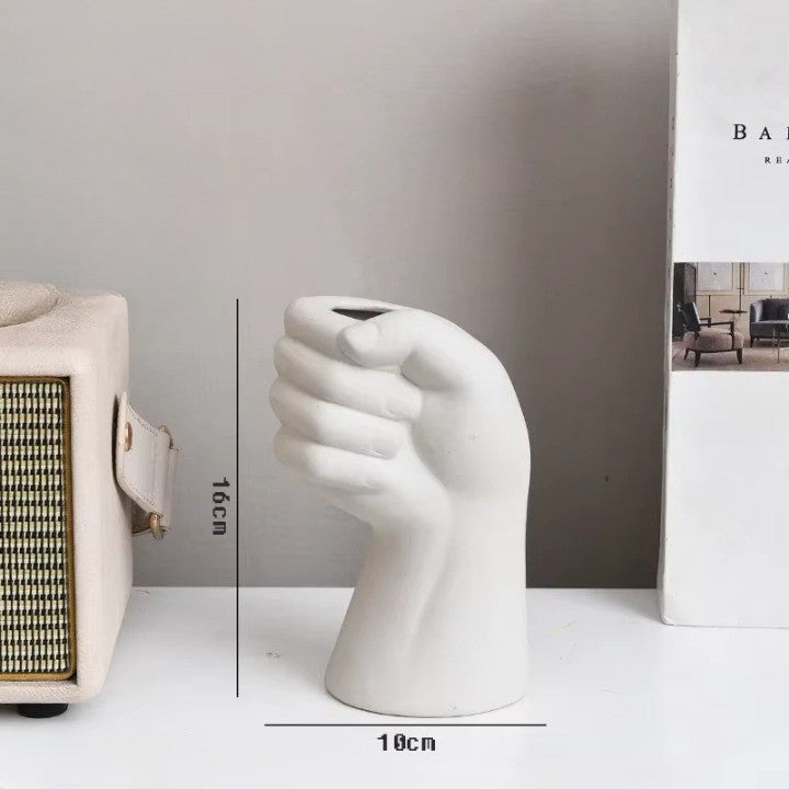 Artistic Hand Gesture Ceramic TaBowliftetop Flower Vase | Bowlift