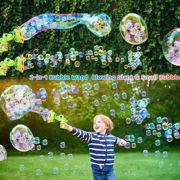 BowLift | Kids Dinosaur Bubble Blaster | Portable Bubble Machine | 1000+ Bubbles/Min