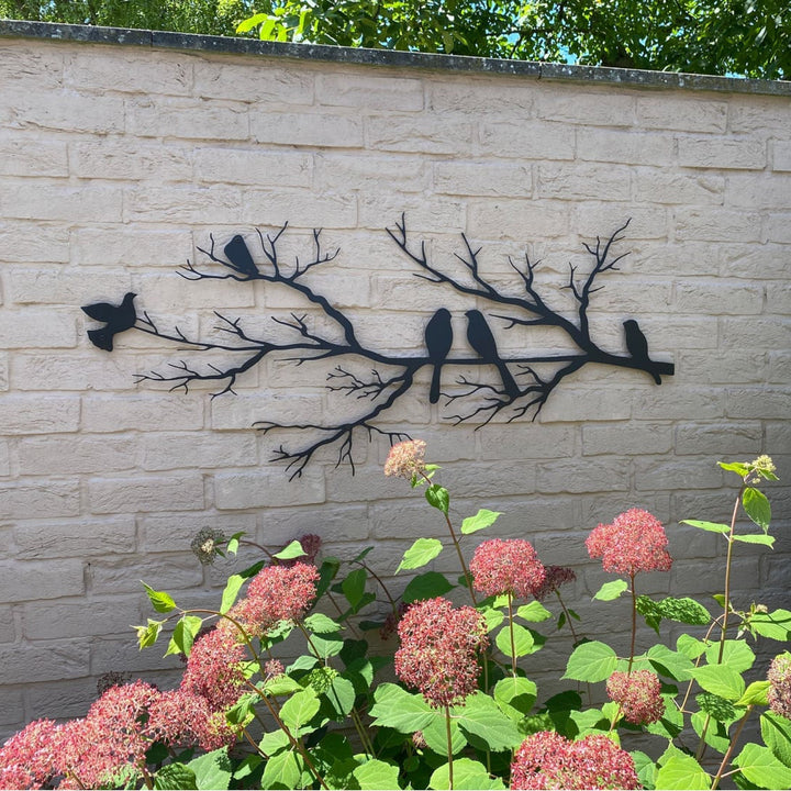 BowLift | PerchArt Metal Wall Decoration – Birds on a Branch for a Timeless Natural Appearance