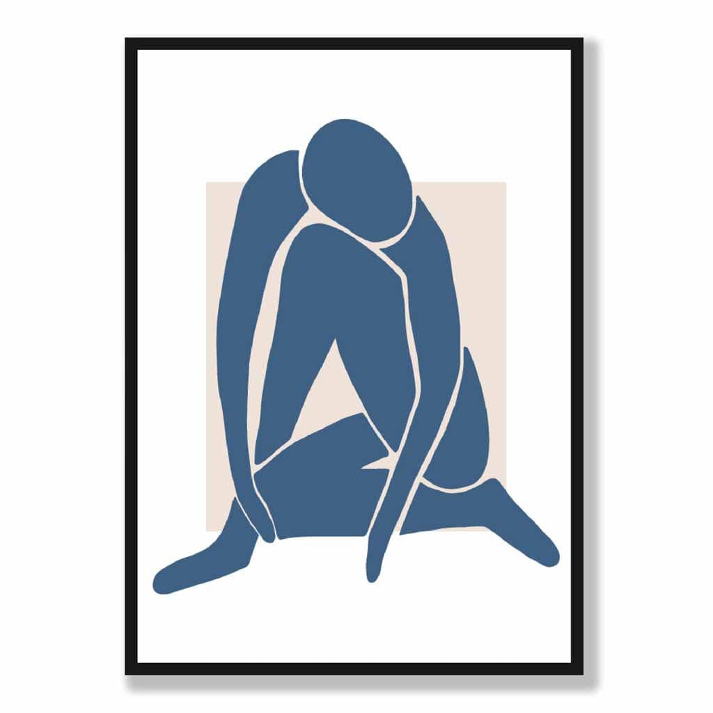 Blue Nude Matisse Inspired Wall Art Print No. 2 | Bowlift