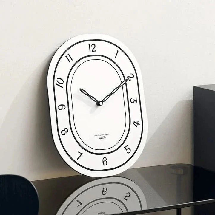 BowLift | Silent Oval Wall Clock with Roman Numerals Design