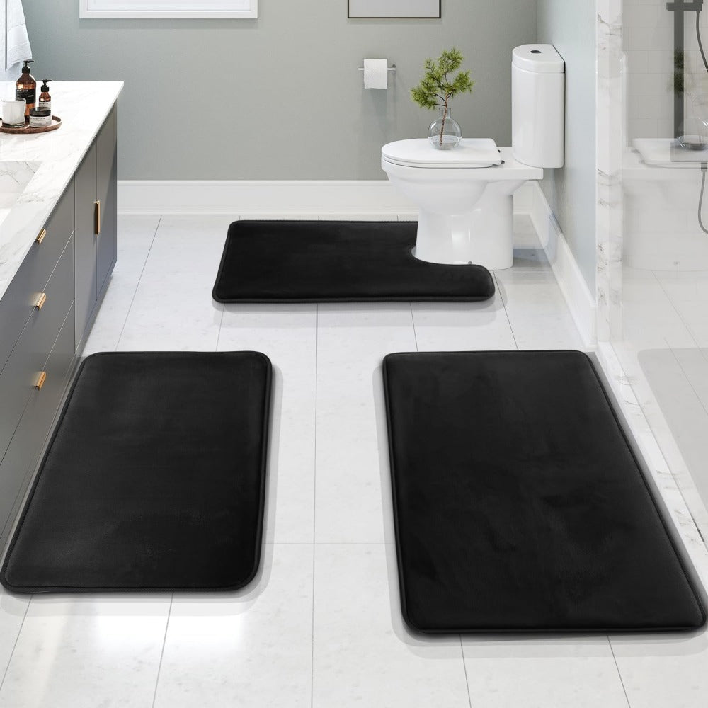 BowLift | Memory Foam Bath Mat Set | Ultra-Soft, Super Absorbent & Non-Slip for Bathroom Comfort