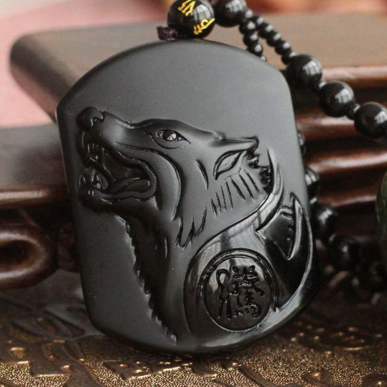 Black Wolf Obsidian Necklace | Bowlift