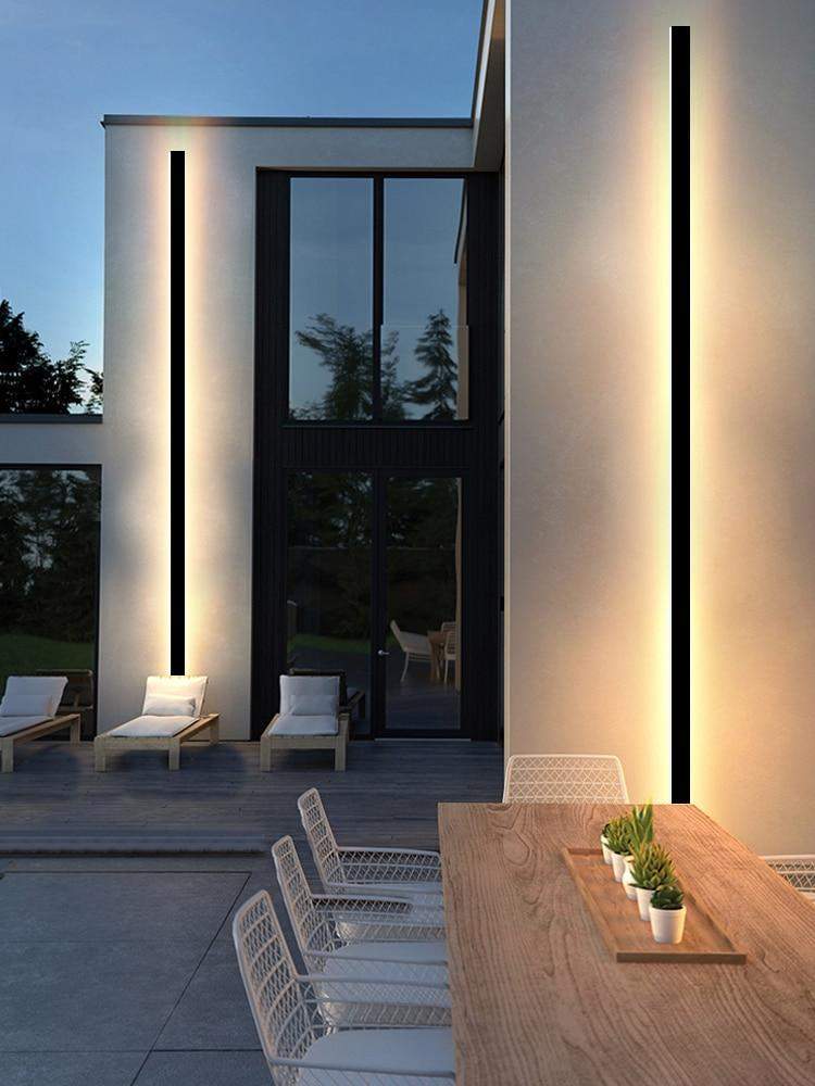 LED Outdoor Long Wall Lamp Bowlift