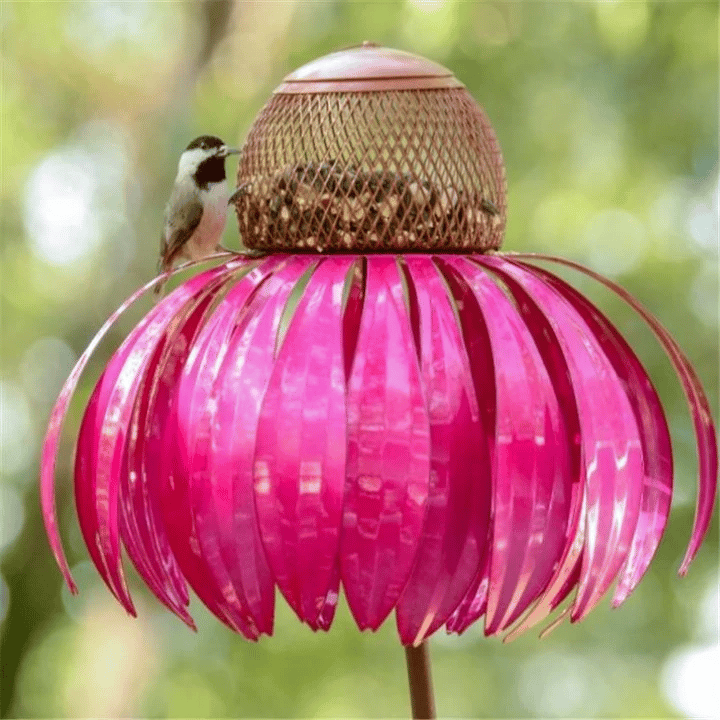 BowLift | BloomFeast – Elegant cone-shaped feeder that blends with garden flowers.