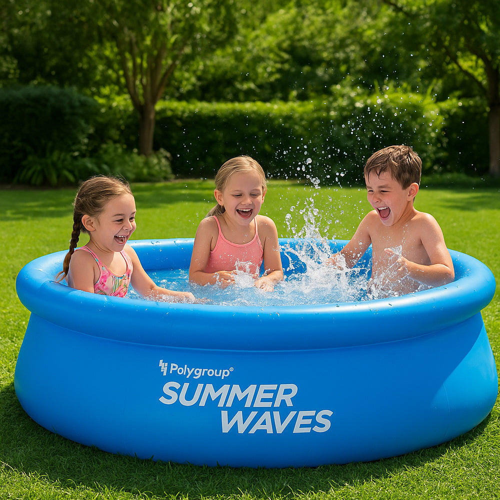 BowLift | WaterJoy Inflatable Pool – Ø244 cm Pool with Rim and Filter Pump (2,074 Liters)