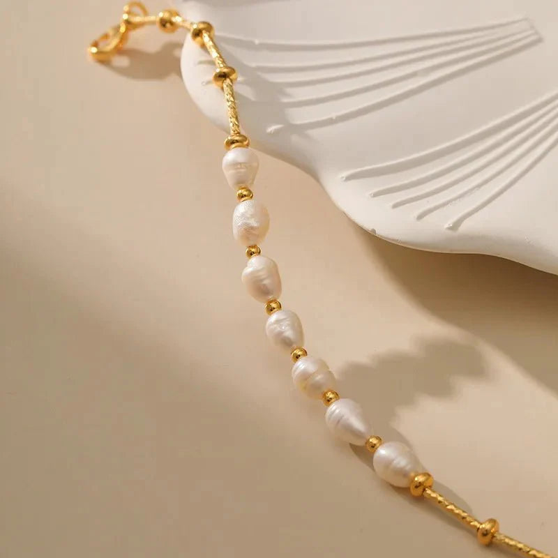 BowLift | Boho Gold Accented Pearl Bracelets