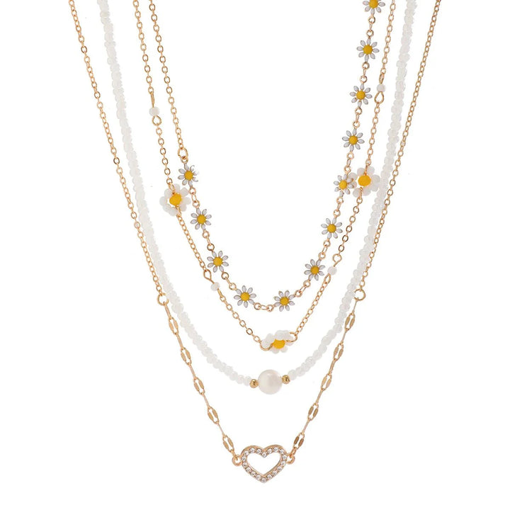 BowLift | Boho Spring Daisy Necklace Stack