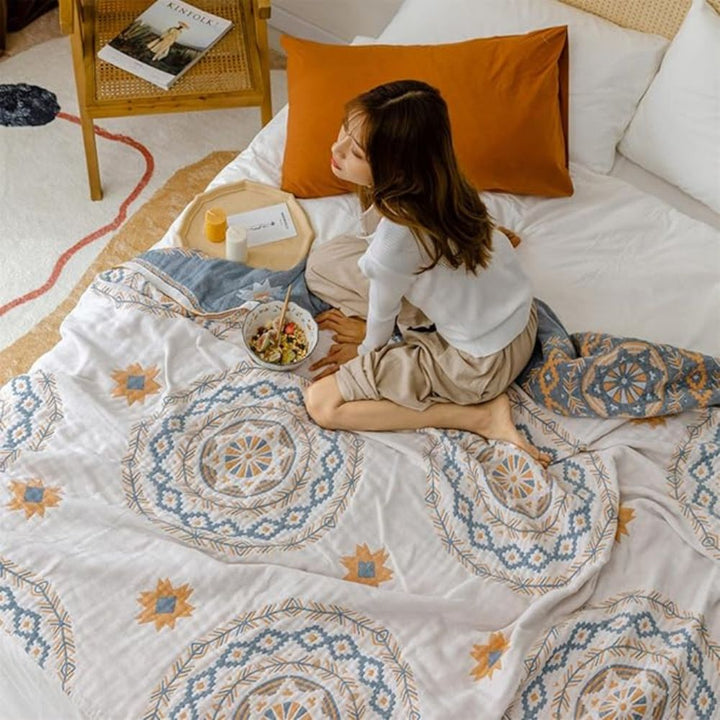 BowLift | BohoHaven Blanket – Cotton blanket with mandala pattern for indoors & outdoors