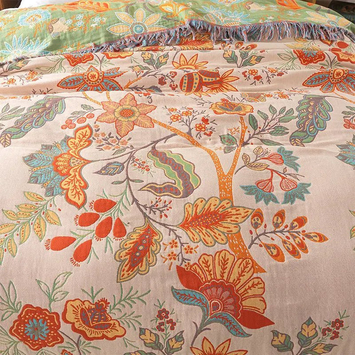 BowLift | BohoWeave – Cotton Reversible Blanket with Jacquard Boho Pattern