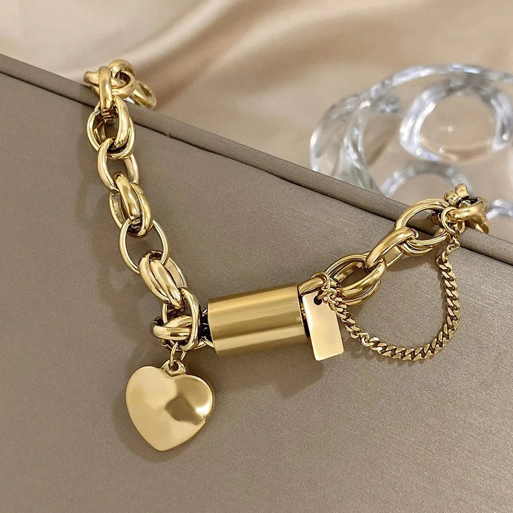 BowLift | Bold & Chunky Chain Heart Bracelet