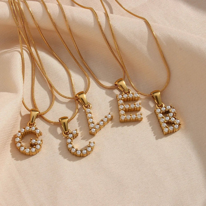 BowLift | Bold Pearl Letter Initial Necklace