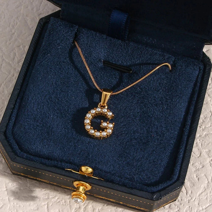 BowLift | Bold Pearl Letter Initial Necklace