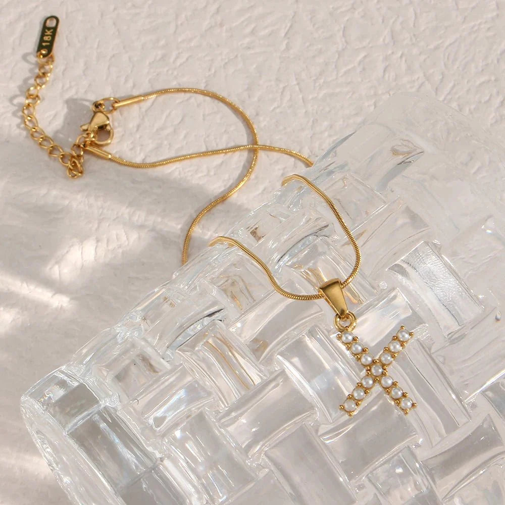 BowLift | Bold Pearl Letter Initial Necklace