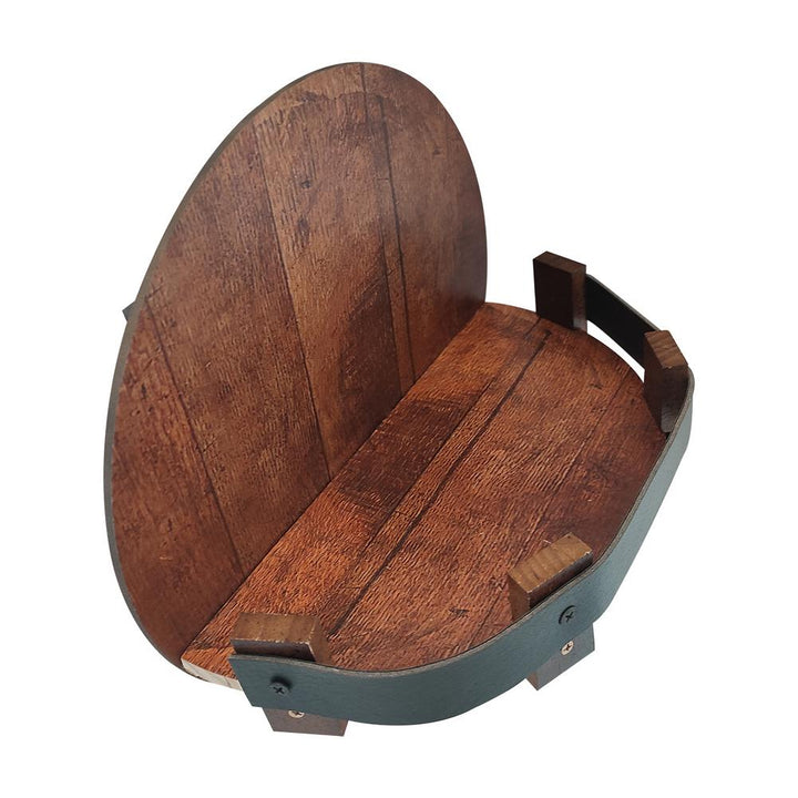 BowLift | Rustic Oak Wall Shelf for Whiskey Bottles