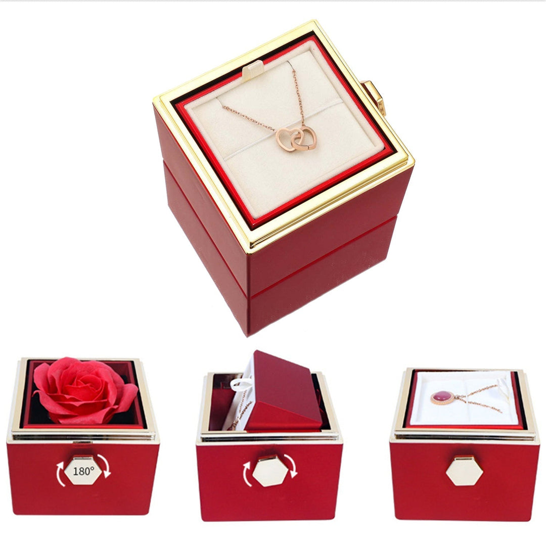 BowLift | Heart Necklace with rotating rose gift box