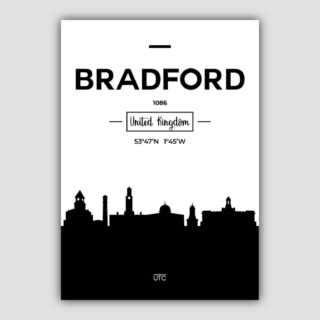 Bradford City Skyline City View Print | Bowlift