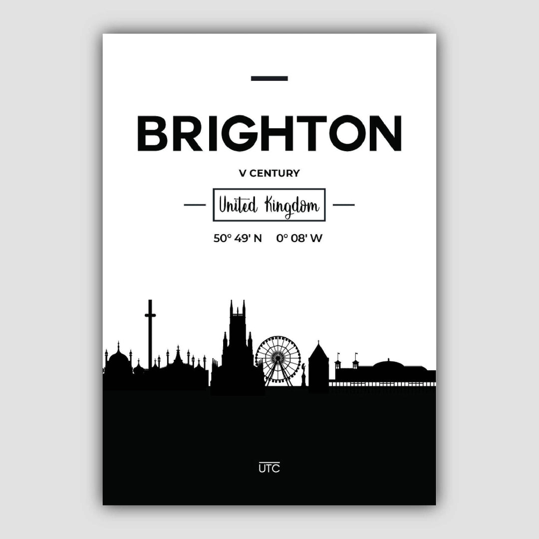 Brighton City Skyline Cityscape Print | Bowlift