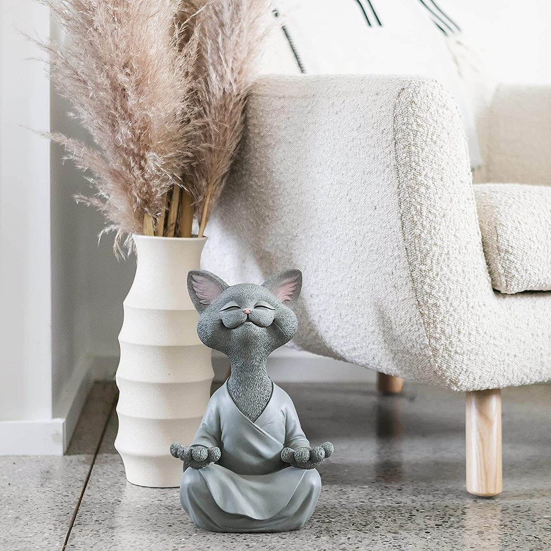 BowLift | Buddha cat with a meditative expression and spiritual message