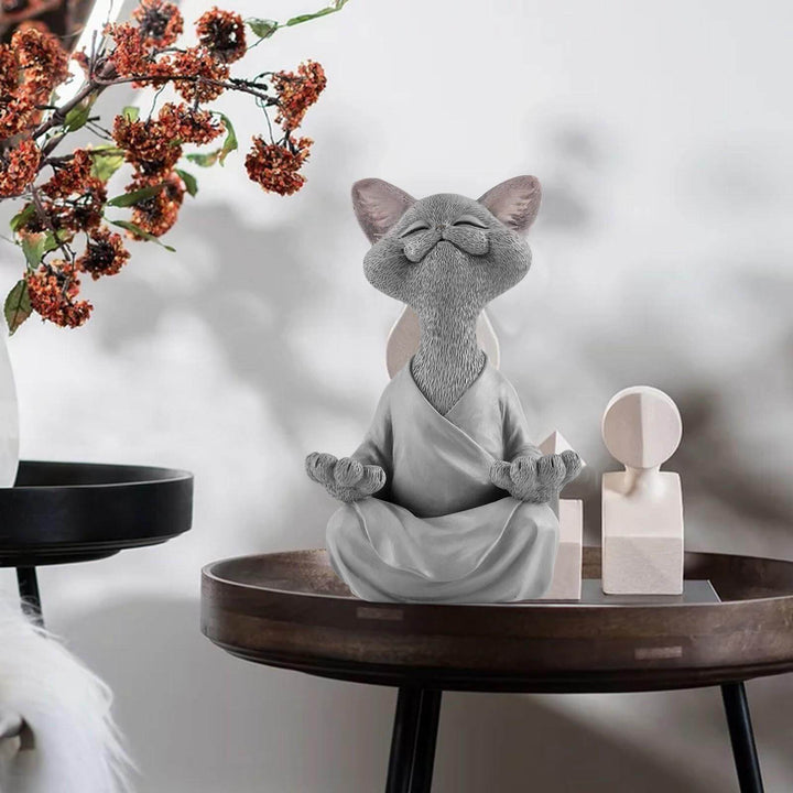 BowLift | Buddha cat with a meditative expression and spiritual message