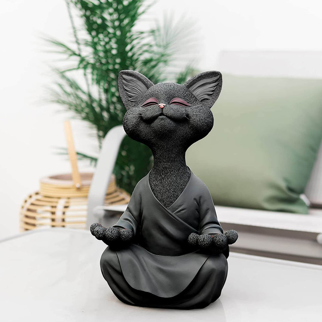 BowLift | Buddha cat with a meditative expression and spiritual message
