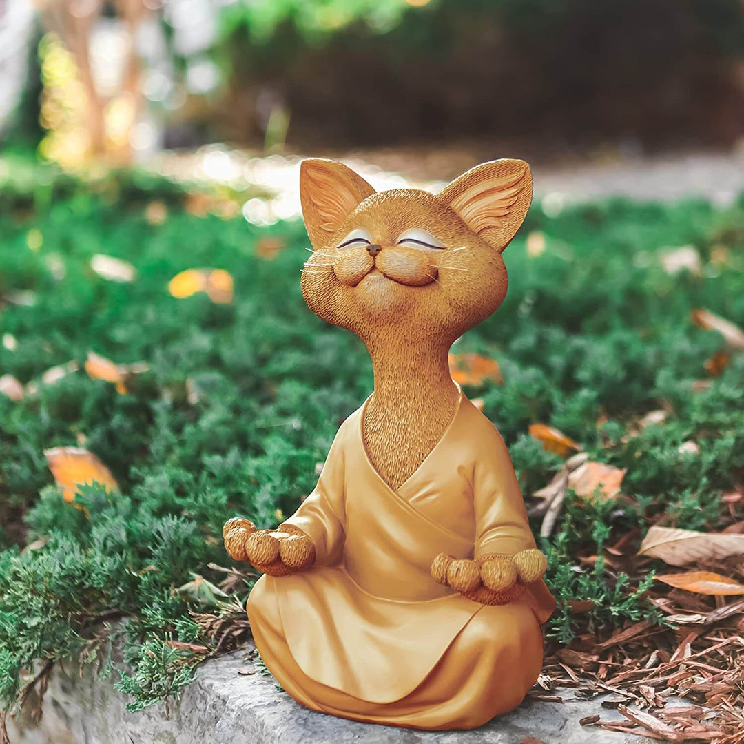 BowLift | Buddha cat with a meditative expression and spiritual message