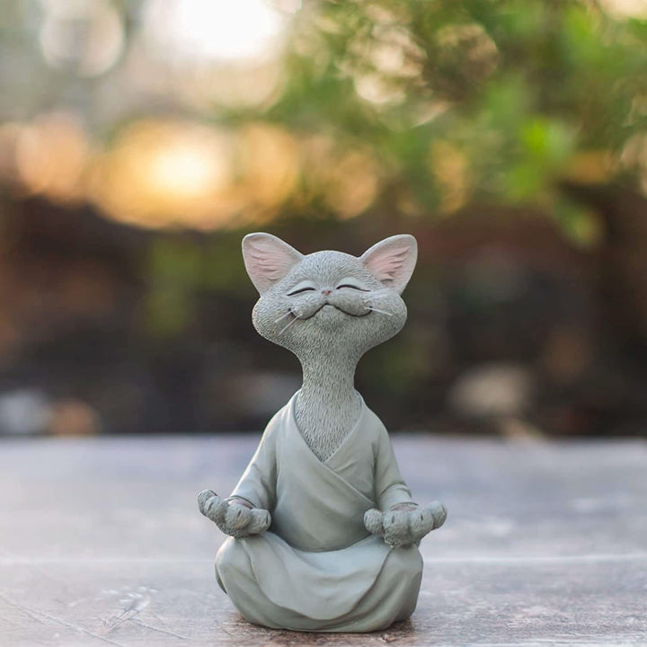 BowLift | Buddha Cat Figurine – Zen Garden Decoration