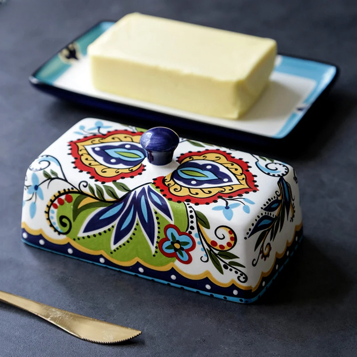 BowLift | Hand-painted Butter Box in Tuscan Style - TuscanCharm