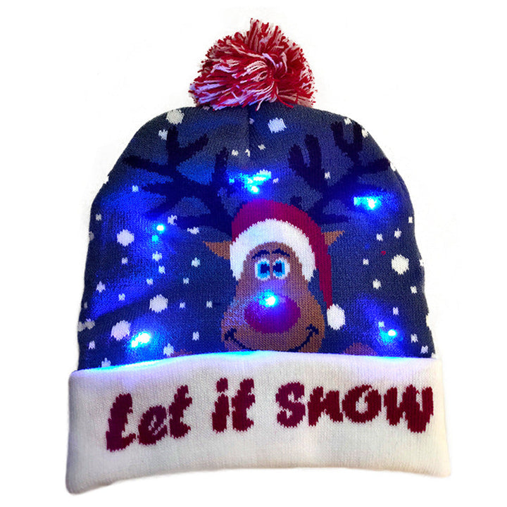 BowLift | Christmas Decoration Knitted LED Light Cap Christmas Tree Snowman Adult Child Hat