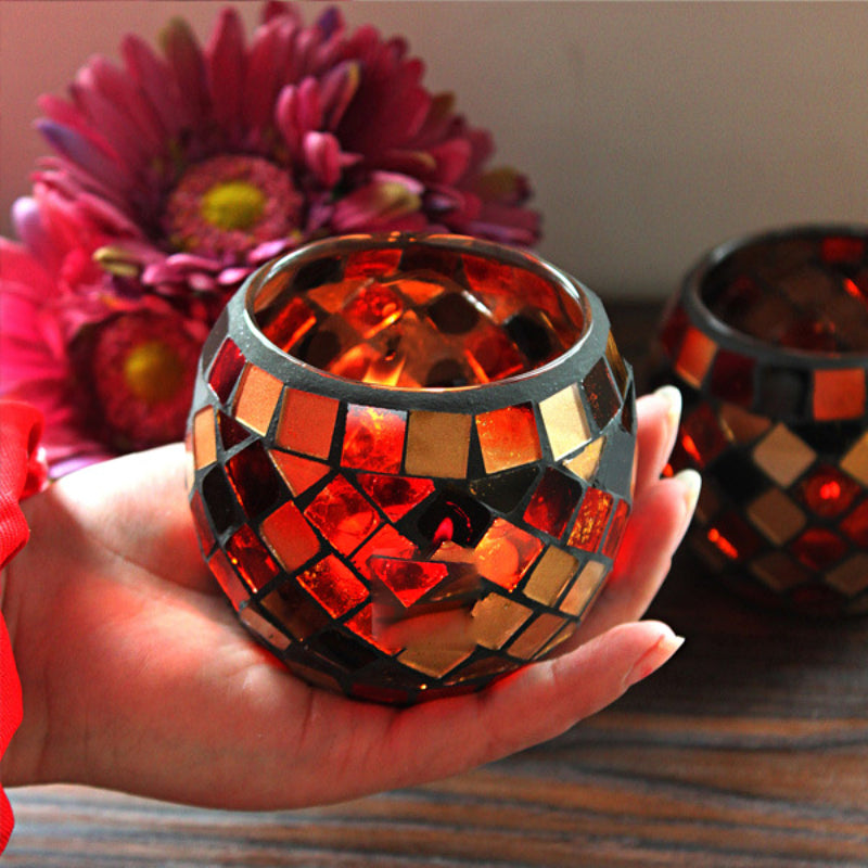 BowLift | European Retro Glass Mosaic Tealight Holder