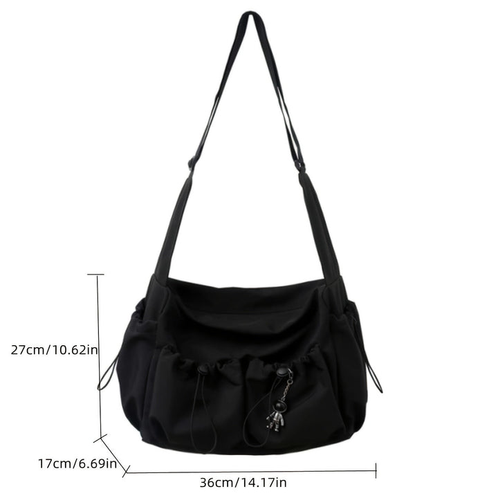 BowLift | UrbanLiner Nylon Messengerbag – Black Shoulder Bag with Zipper for Daily Use