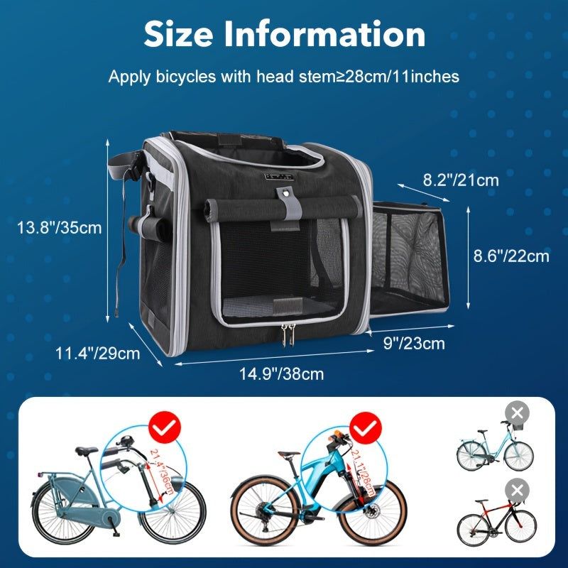 BowLift | Expandable Pet Bike Basket – Comfortable & Safe Bicycle Carrier for Small Dogs and Cats