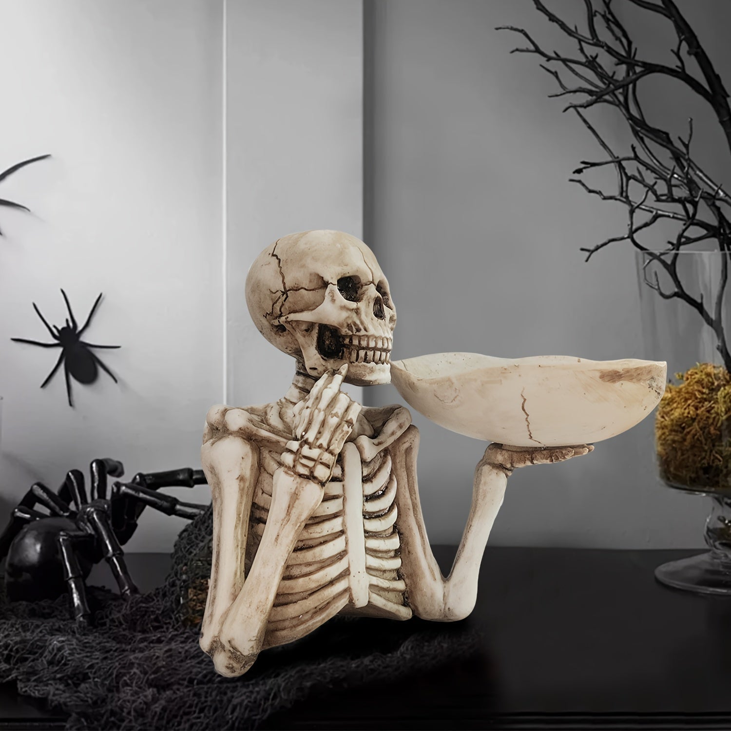 BowLift | GhoulBowl Skull Bowl – Resin Halloween Candy Bowl and Gothic Decoration