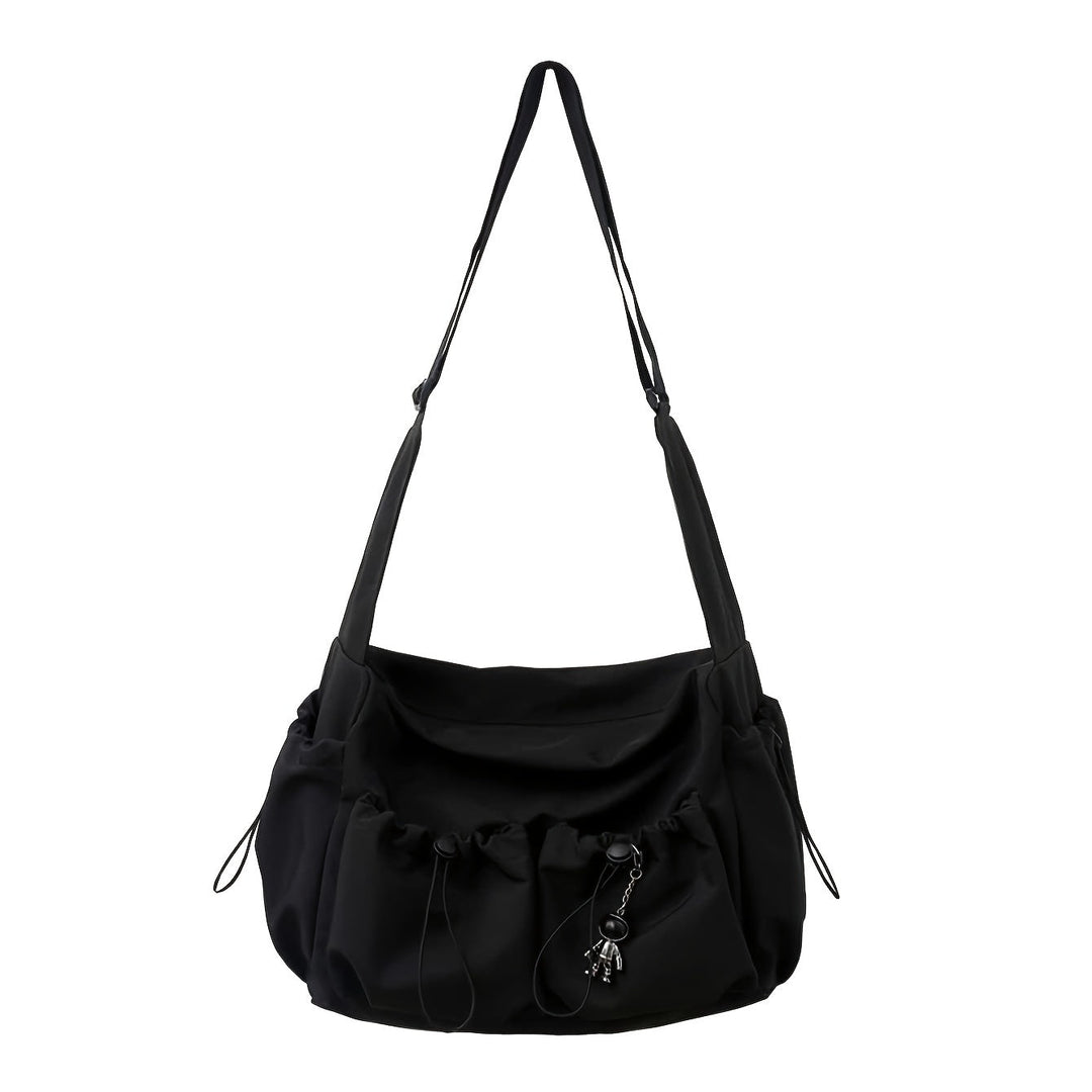 BowLift | UrbanLiner Nylon Messengerbag – Black Shoulder Bag with Zipper for Daily Use