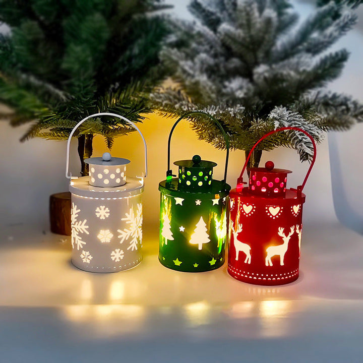 BowLift | Electronic Christmas Candle with Flickering LED Light – Decorative Iron Candle Holder for Indoor
