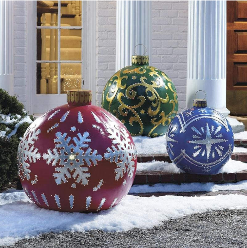 BowLift | Inflatable Christmas decorative balls | PVC outdoor balls | Weatherproof & reusable | Various designs